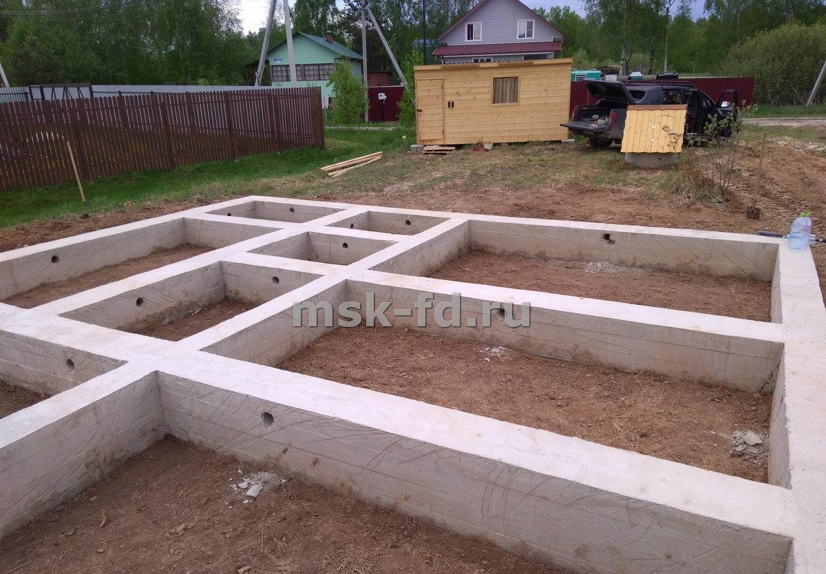 Ленточный фундамент с вентиляционными отверстиями