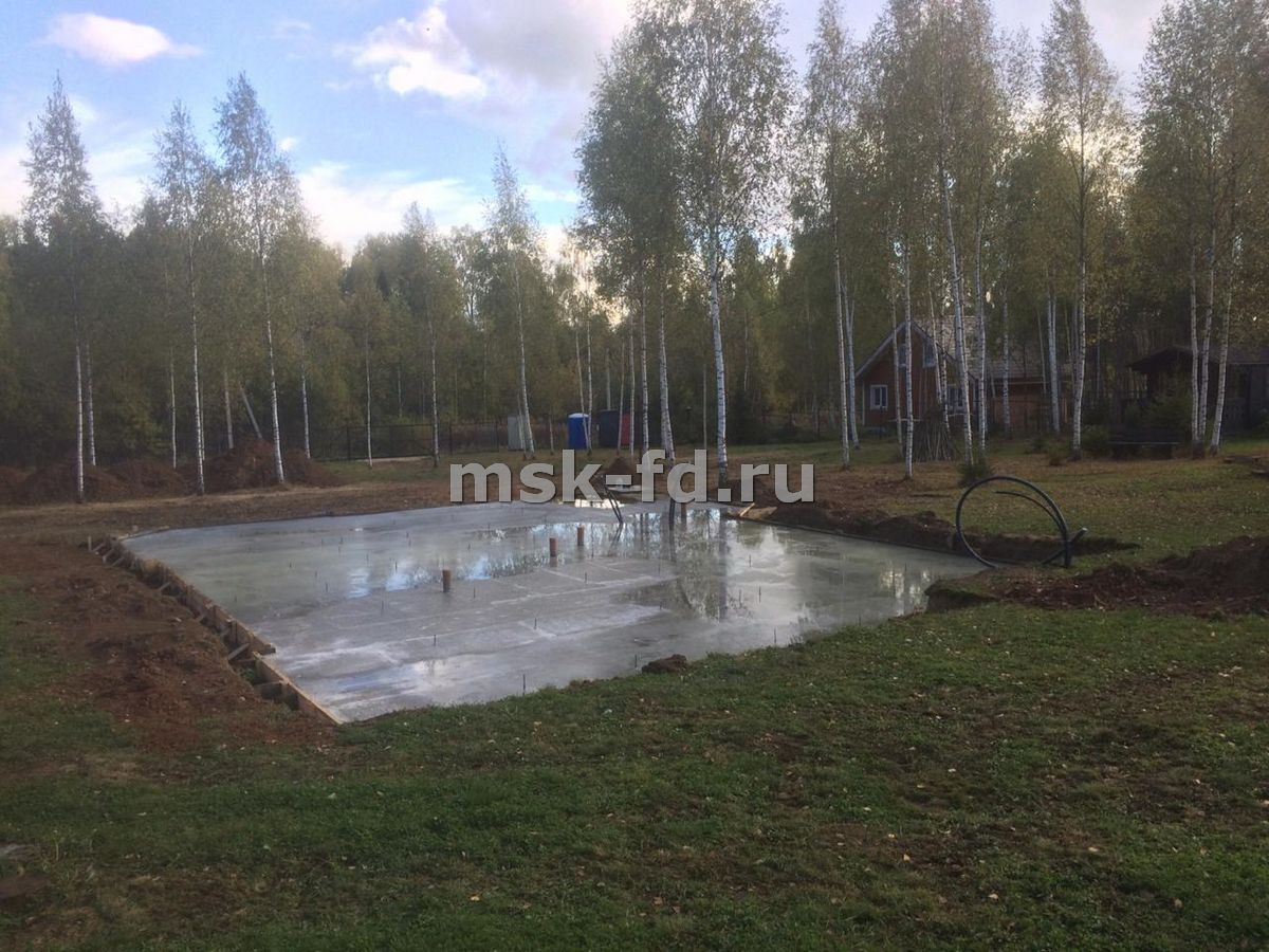 Бетонная плита под двухэтажный дом из кирпича